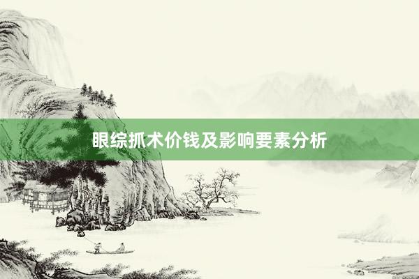 眼综抓术价钱及影响要素分析