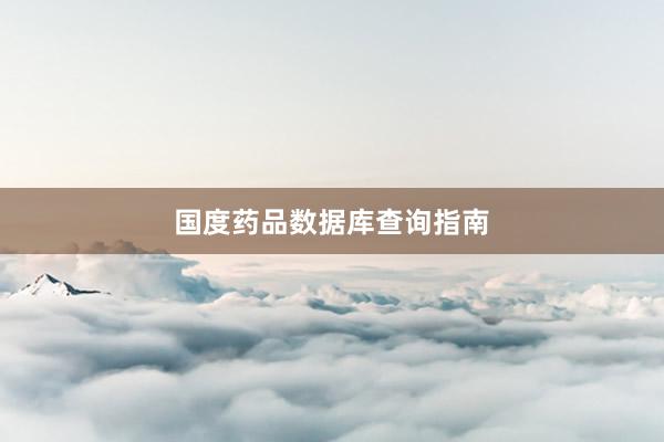 国度药品数据库查询指南